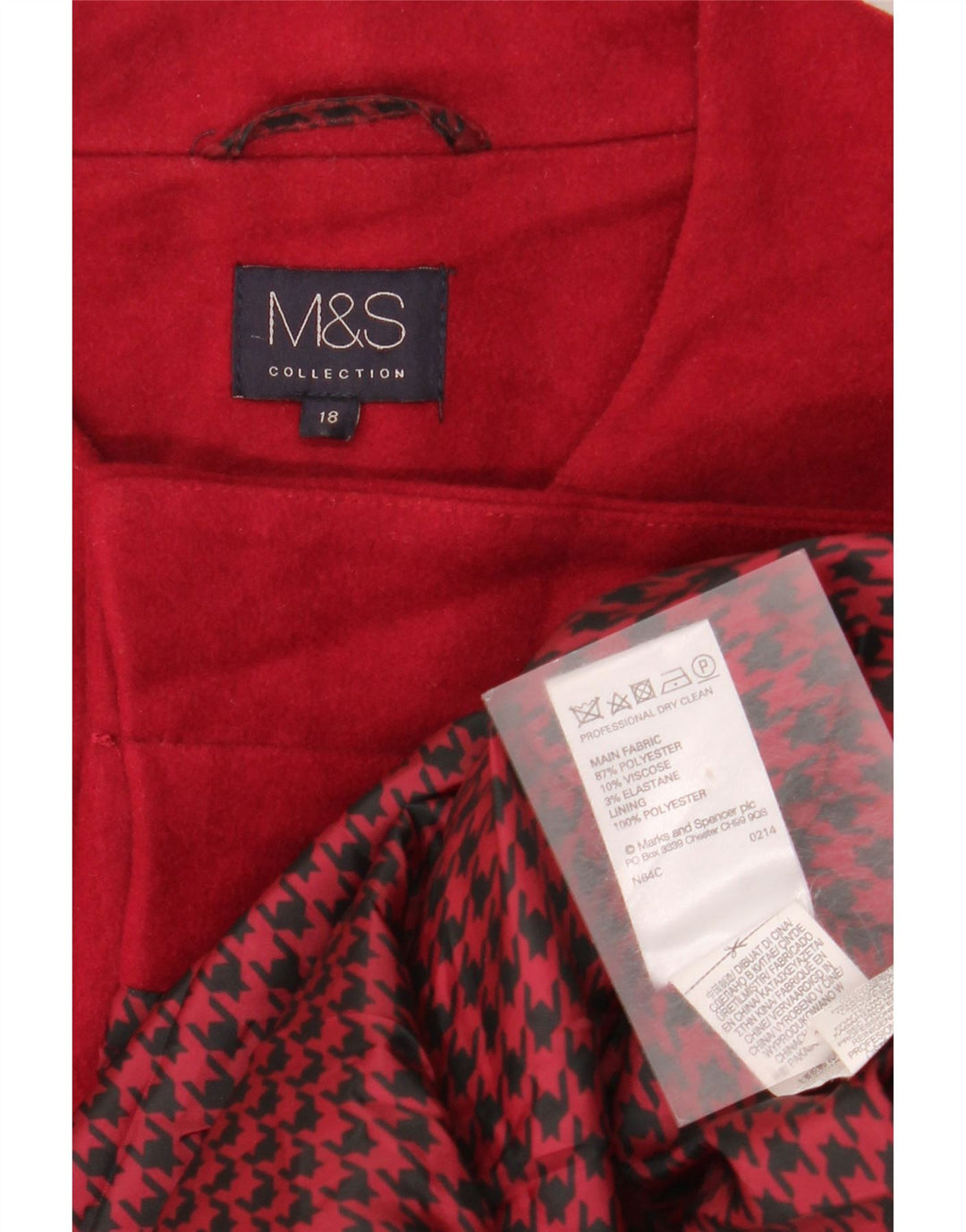 Palton pentru femei Marks & Spencer UK 18 XL poliester roșu