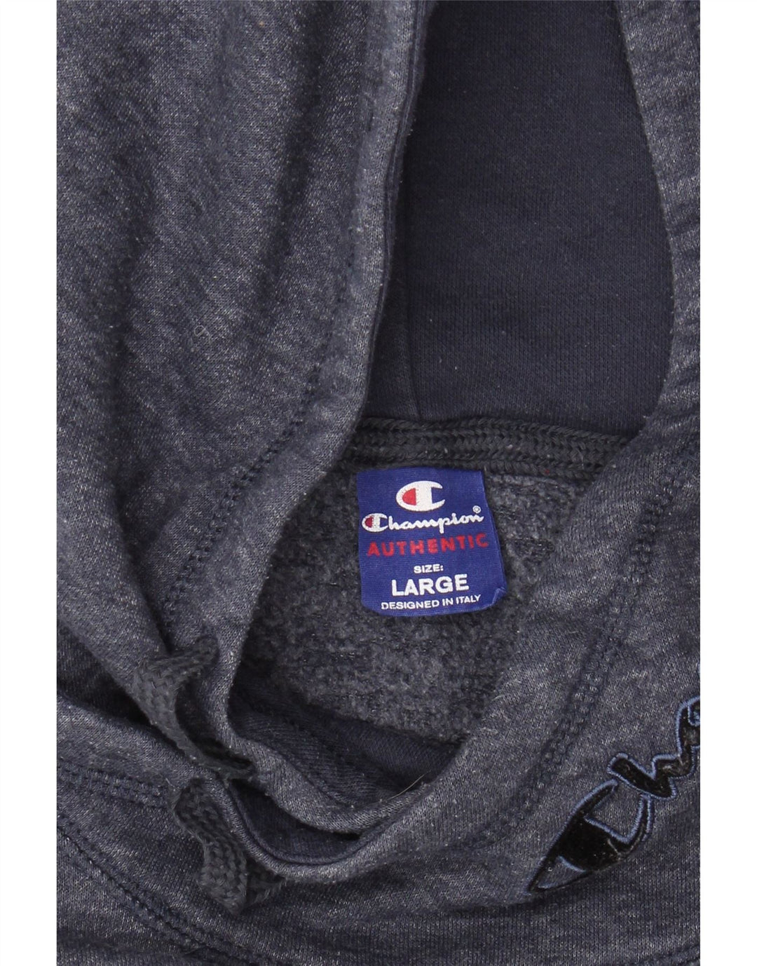 Pulover cu glugă cu grafic pentru femei CHAMPION UK 16 mare bleumarin