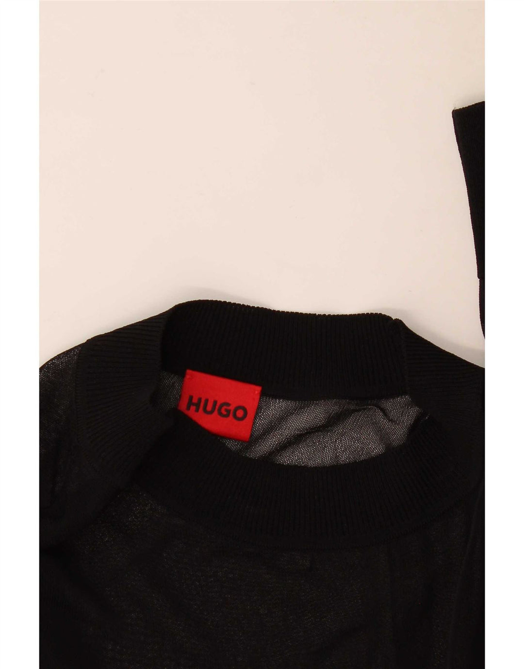 Top pentru femei Hugo Boss cu mânecă lungă UK 14 Medium Negru