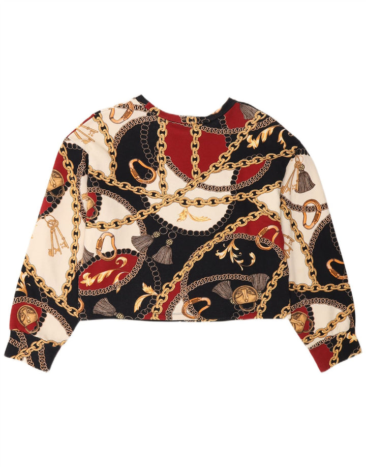 Pulover pentru damă Zara Crop Graphic Pulover UK 10 Mic Multicolor