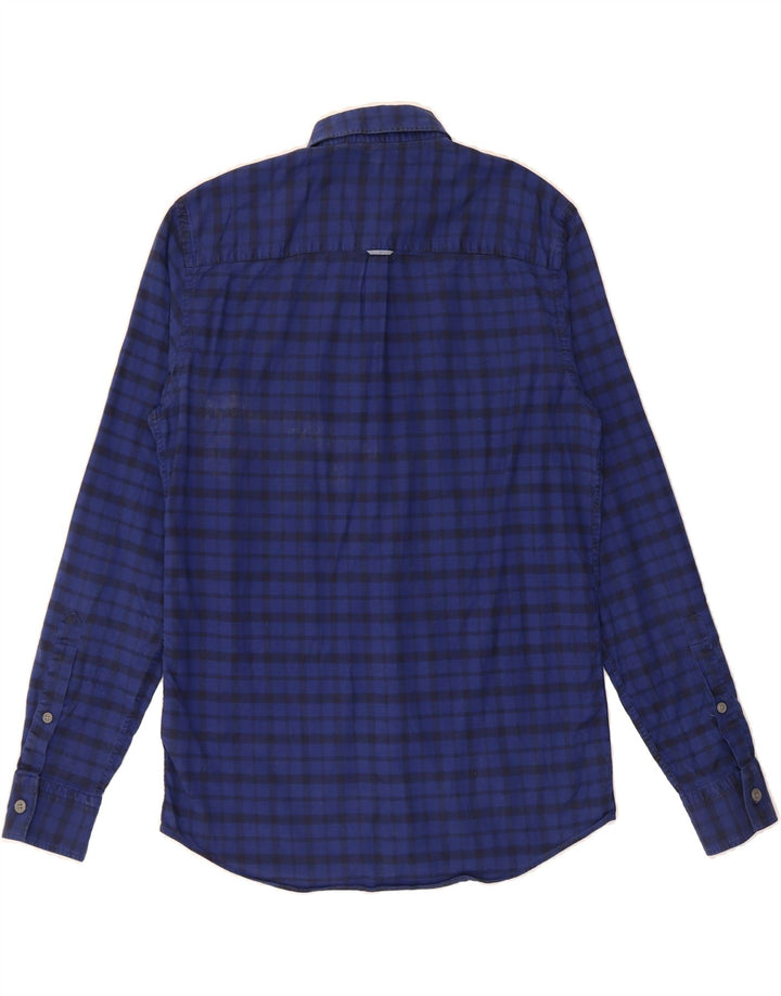 JAEGER Mens Shirt Small Blue Check Cotton Vintage Jaeger and Second-Hand Jaeger from Messina Hembry 