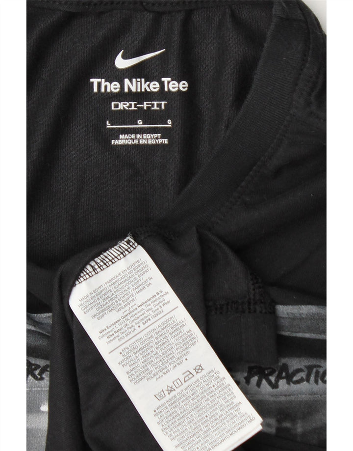 Tricou grafic Nike Dri Fit pentru bărbați Top mare negru