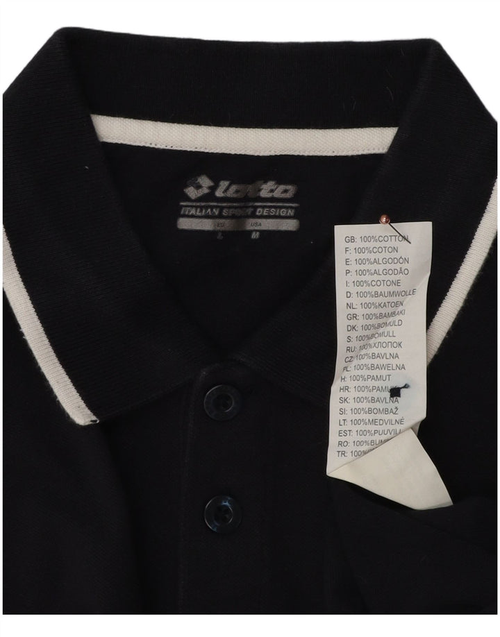 Tricou polo pentru bărbați Lotto, bumbac, albastru bleumarin mediu