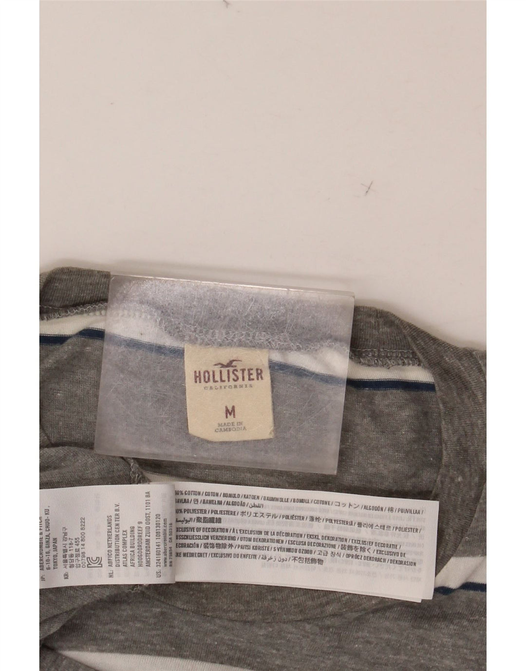 Tricou Bărbați HOLLISTER Top Mediu Gri din Bumbac cu dungi