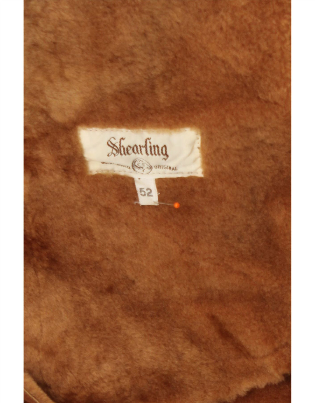 Pardesiu din shearling vintage pentru bărbați IT 52 XL maro din shearling