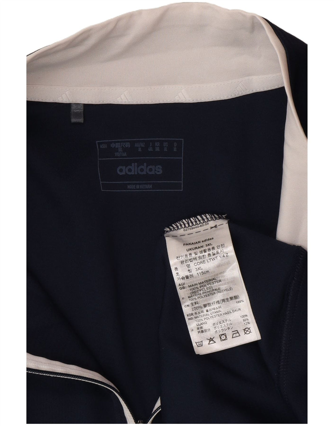 Hanorac pentru bărbați Adidas, cu fermoar, cu gât, XL, poliester bleumarin