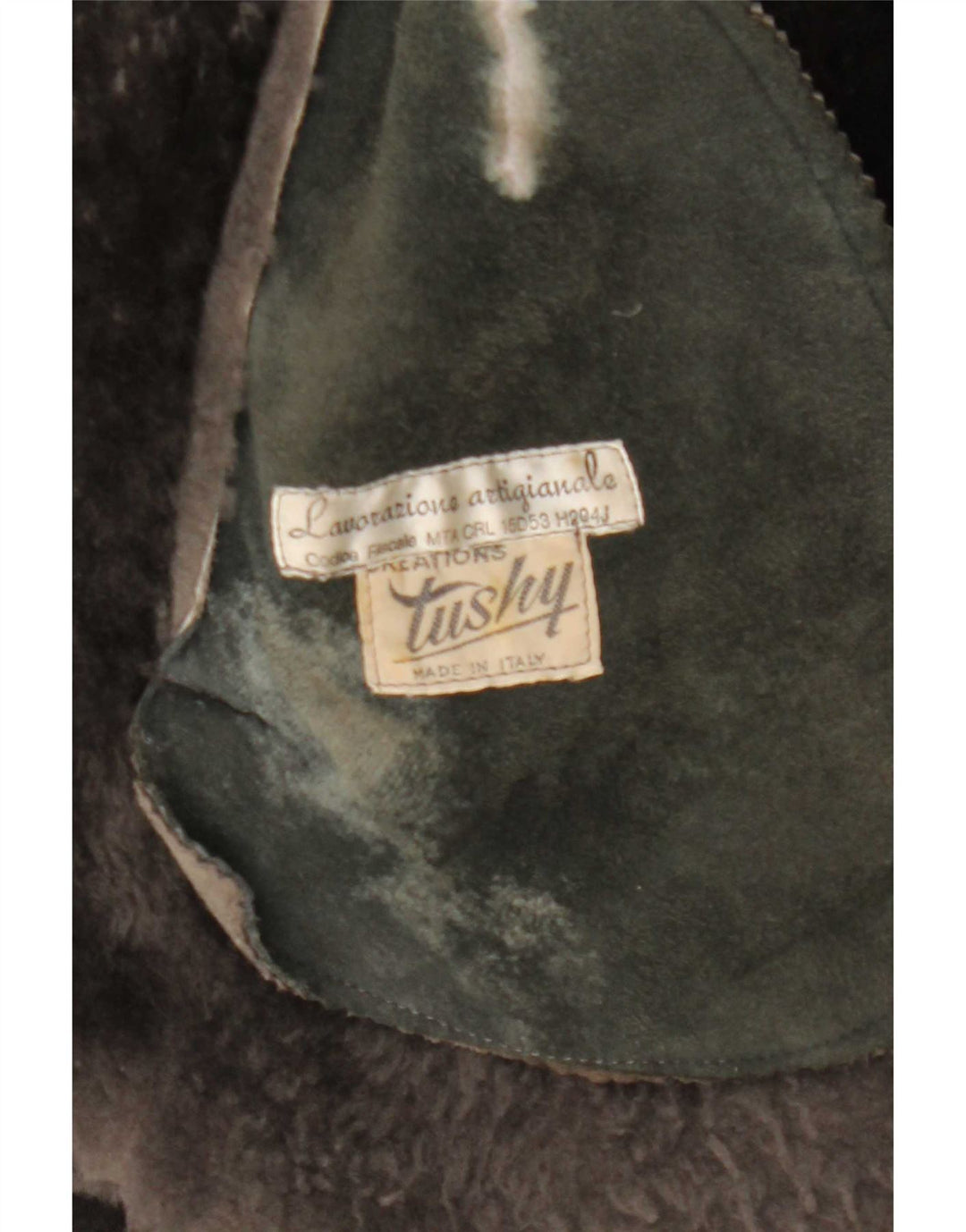 Palton vintage pentru femei din shearling UK 14 gri mediu