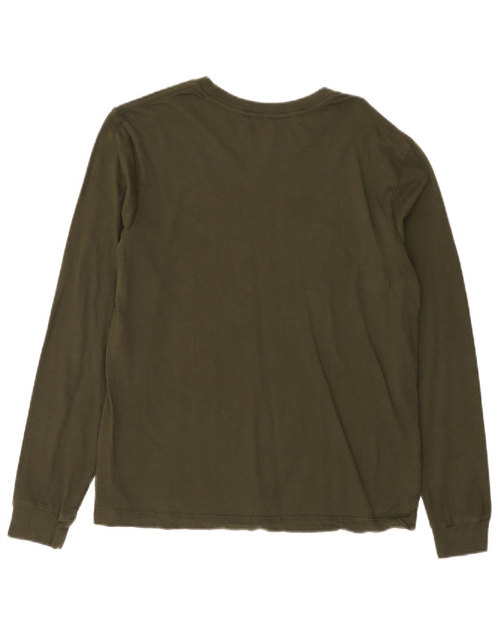 Top grafic pentru bărbați Vans cu mânecă lungă, bumbac mediu kaki