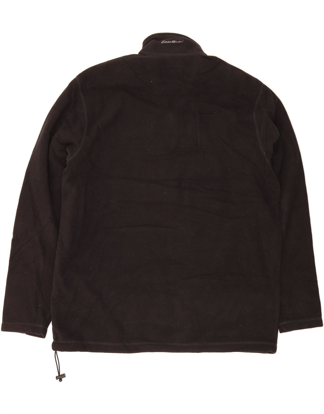 EDDIE BAUER Mens Tall Zip Neck Fleece Jumper Large Black Polyester Vintage Eddie Bauer and Second-Hand Eddie Bauer from Messina Hembry 