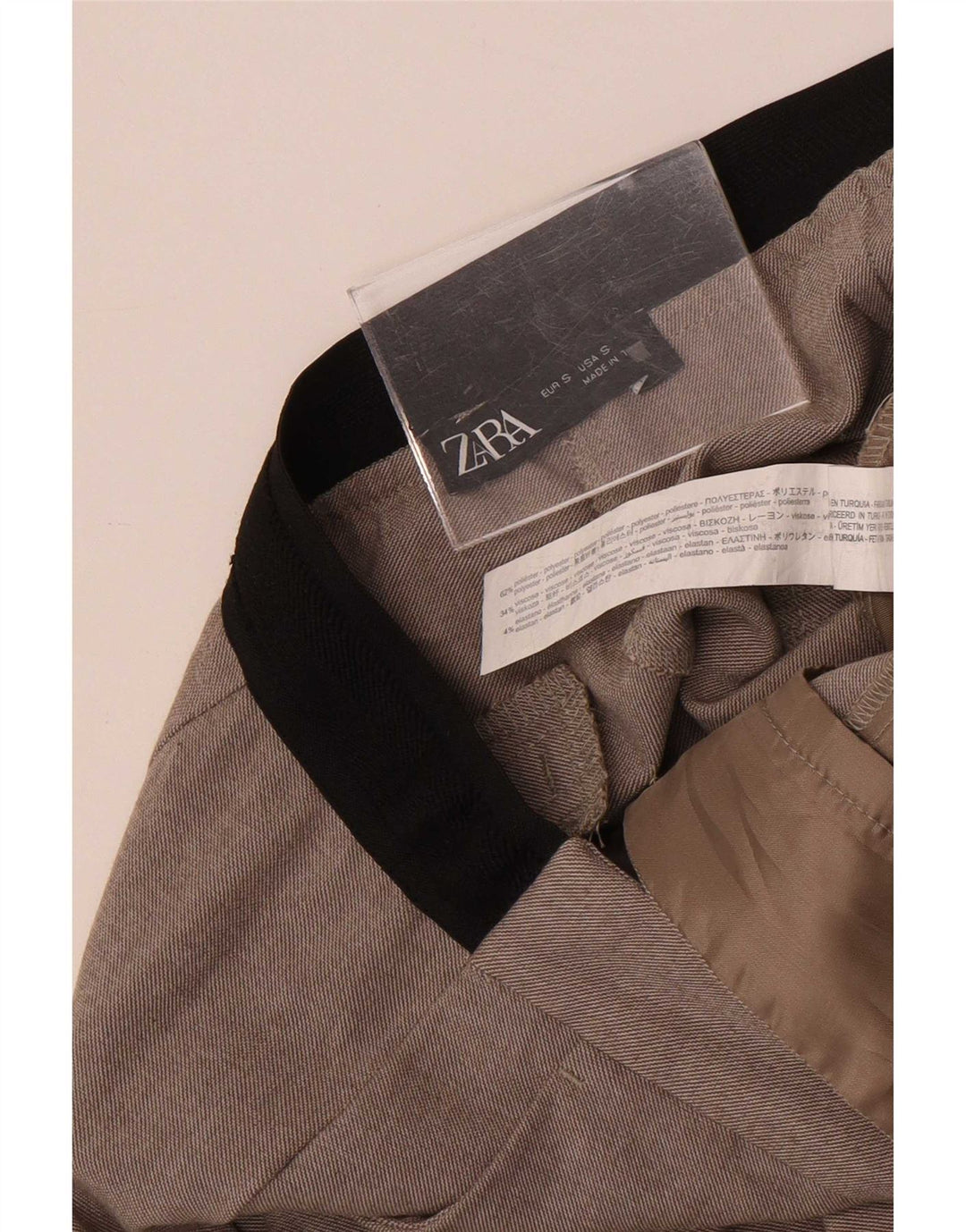 Pantaloni chino slim pentru femei Zara Mici L28 L26 Poliester gri