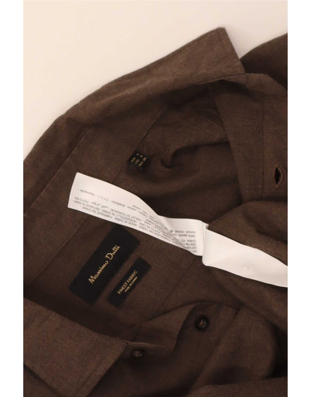 Cămașă Massimo Dutti Bărbați Mic Maro Bumbac