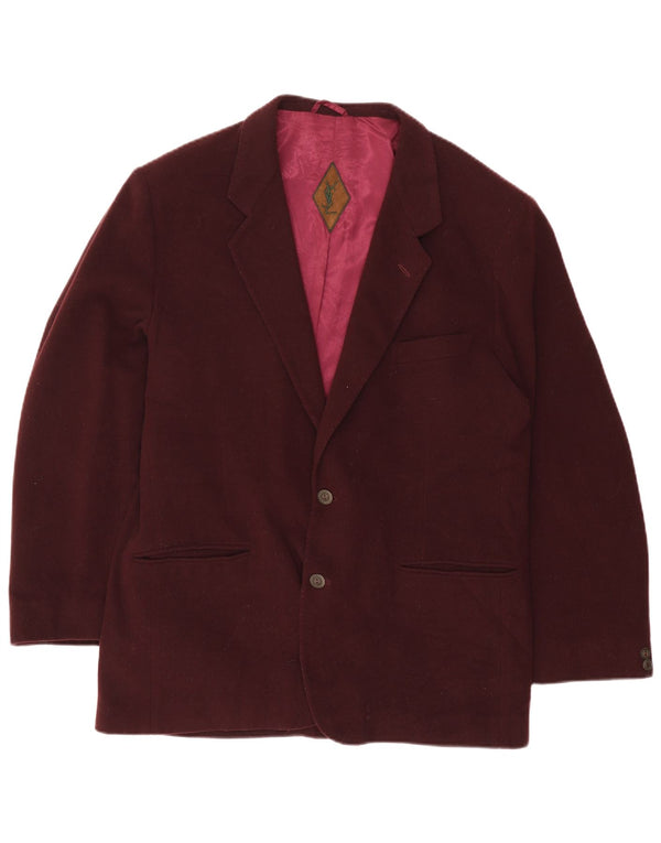 Sacou Yves Saint Laurent pentru bărbați, cu 2 nasturi, IT 54 2XL Lână Bordeaux