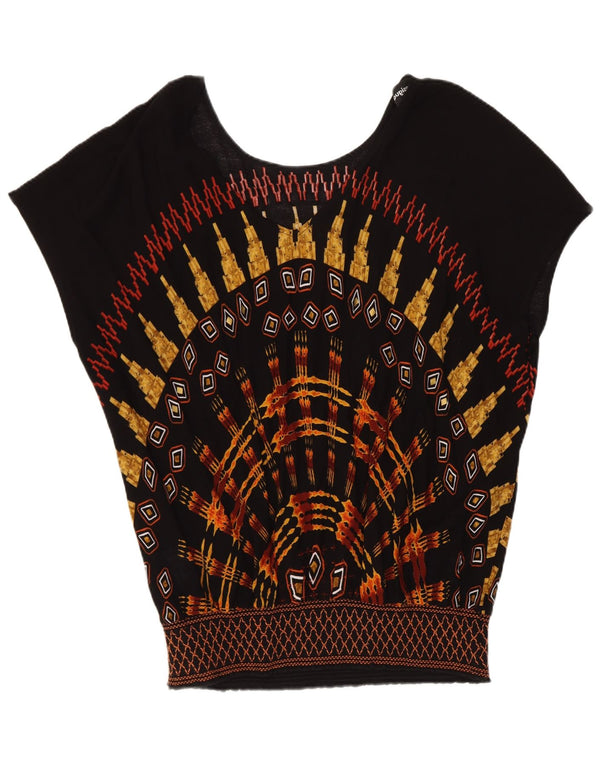 Bluză Desigual Femei Top UK 16 Large Black Geometric