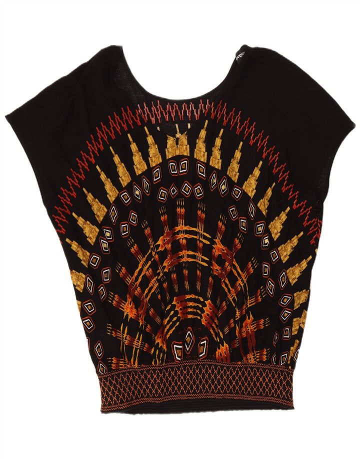 Bluză Desigual Femei Top UK 16 Large Black Geometric