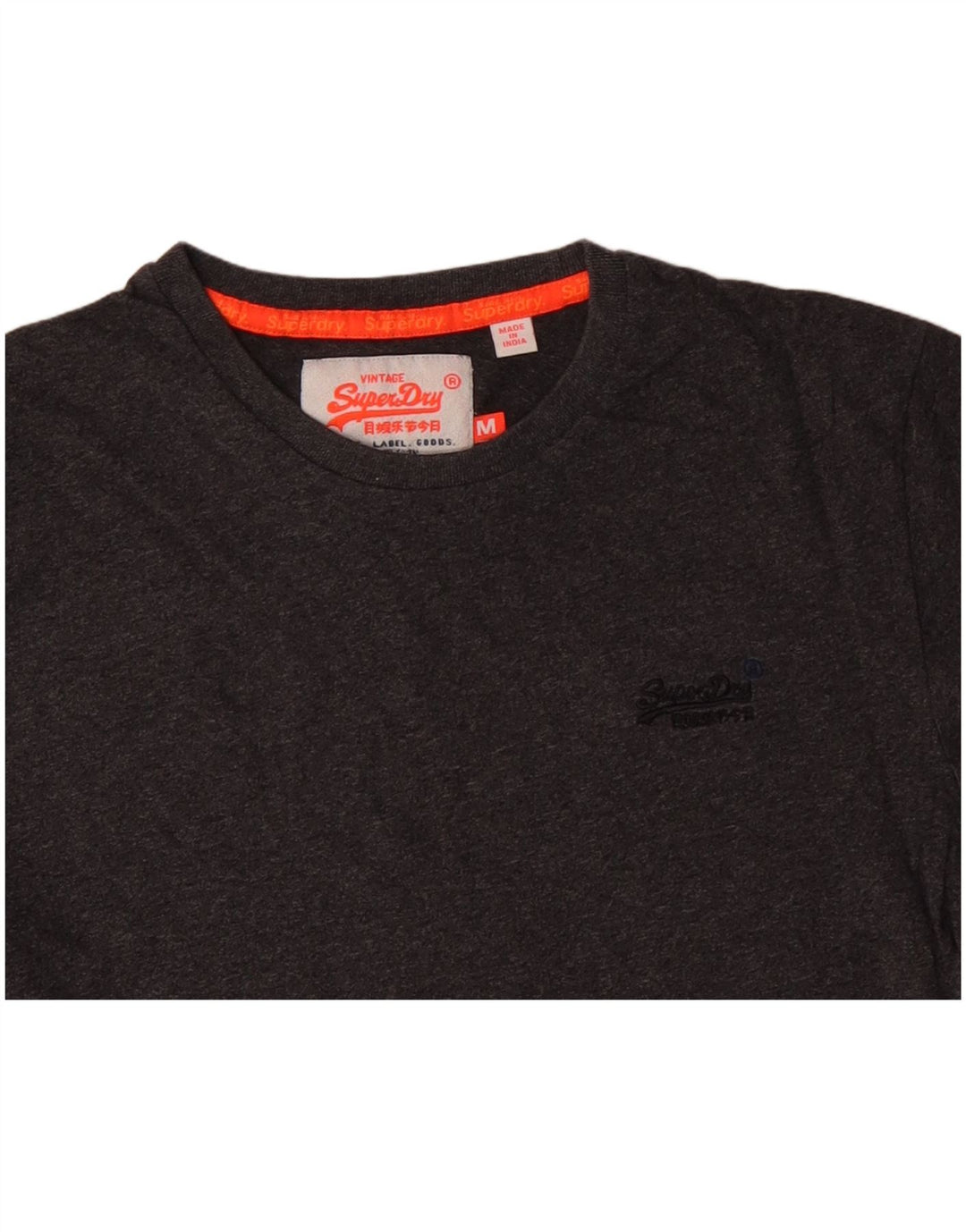 SUPERDRY Tricou Femei Top UK 14 Medium Gri Bumbac