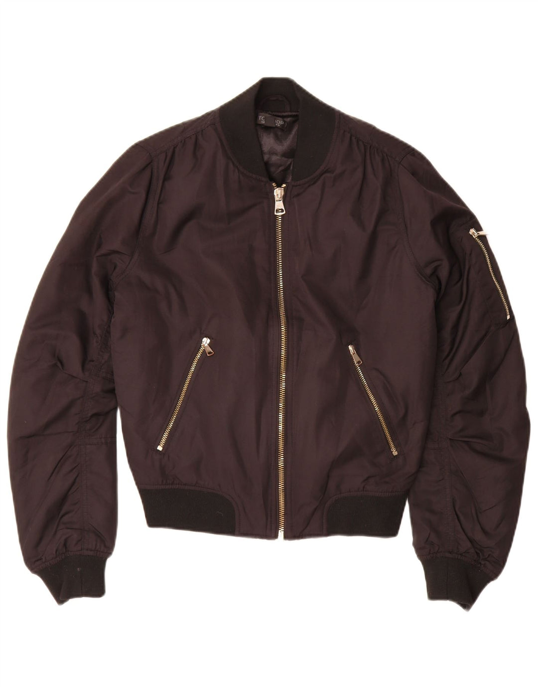 Geacă bomber supradimensionată pentru femei Topshop UK 10 Poliester negru mic