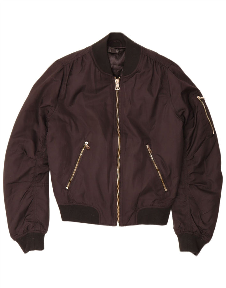 Geacă bomber supradimensionată pentru femei Topshop UK 10 Poliester negru mic
