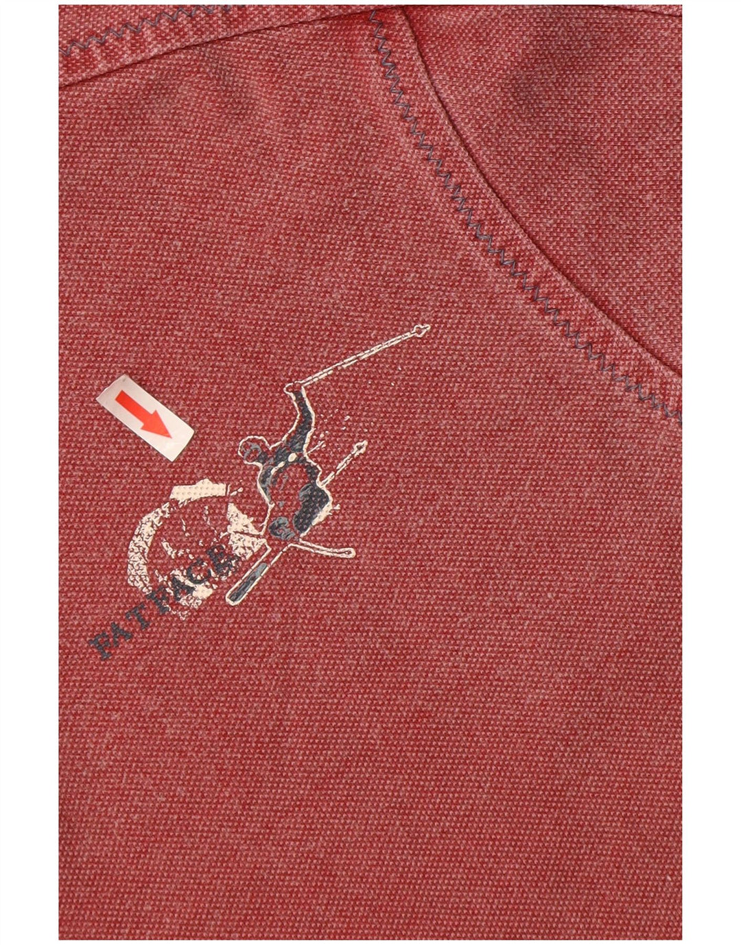 FAT FACE Hanorac cu fermoar grafic pentru bărbați Pulover Bumbac roșu mediu