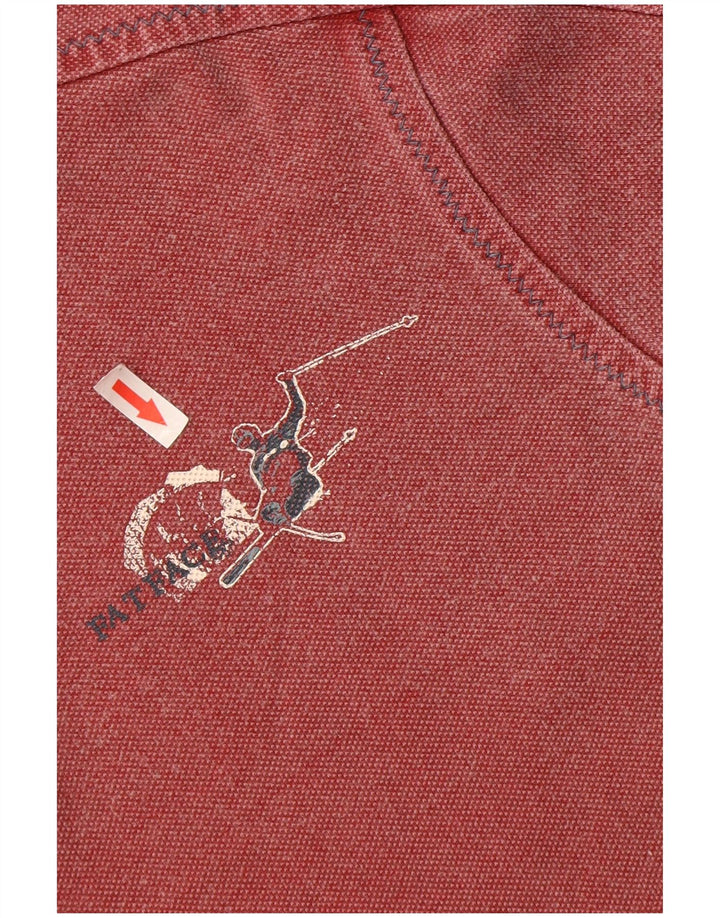 FAT FACE Hanorac cu fermoar grafic pentru bărbați Pulover Bumbac roșu mediu