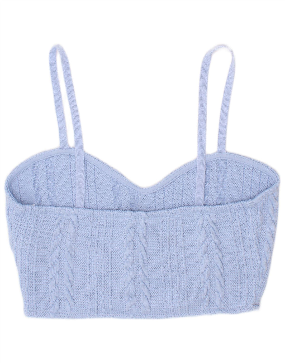 Top Crop tricot pentru femei Zara UK 8 Small Blue Poliester