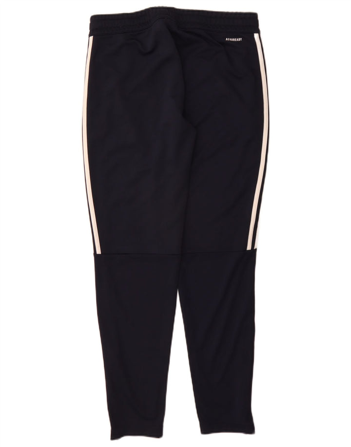 Pantaloni de trening Adidas pentru femei Marea Britanie 12/14 Poliester mediu albastru bleumarin
