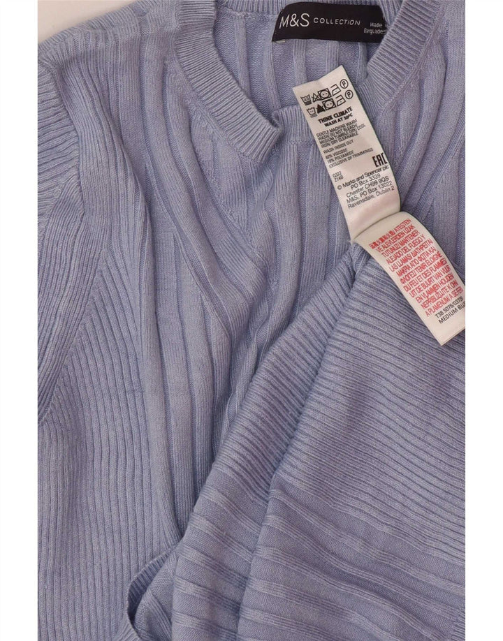 Pulover pentru femei Marks & Spencer cu decolteu triplu UK 12 Medium Blue