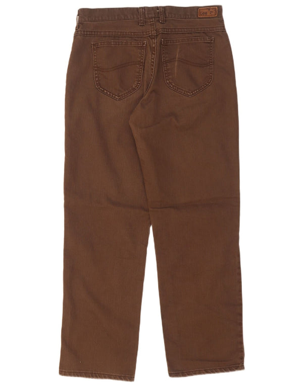 Blugi drepti pentru femei Lee, cu ajustare relaxată, US 8 Medium W30 L29, bumbac maro