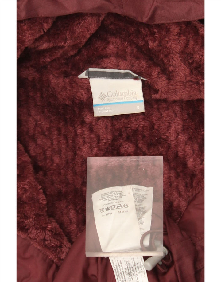 COLUMBIA Jachetă de vânt supradimensionată cu glugă pentru femei UK 10 Mic Bordeaux