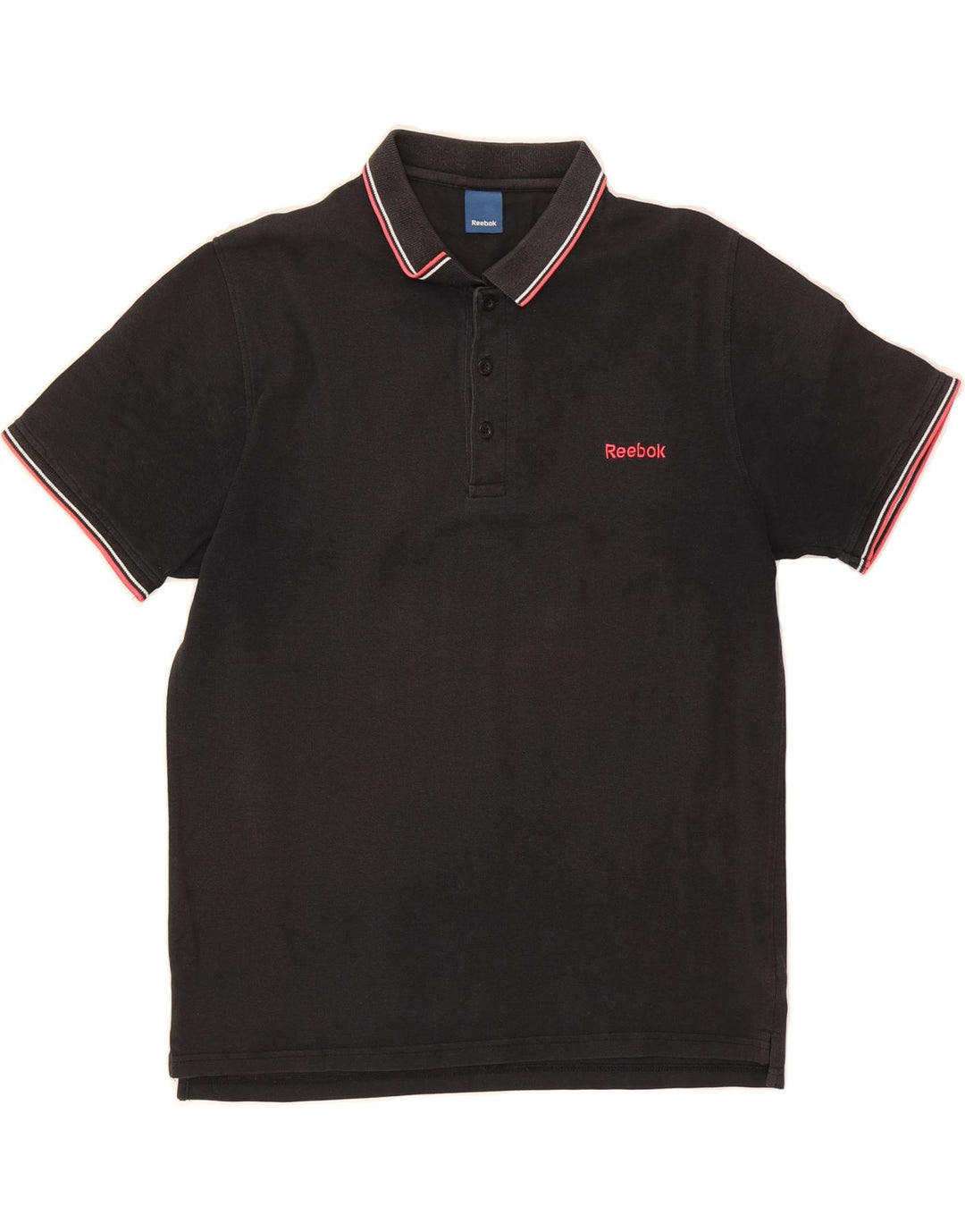 REEBOK Mens Polo Shirt Medium Black Cotton Vintage Reebok and Second-Hand Reebok from Messina Hembry 