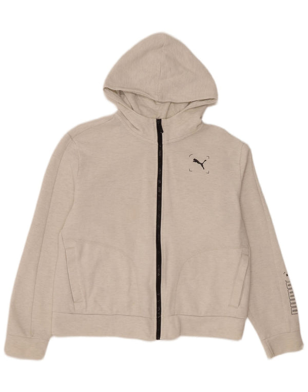 Pulover Puma Graphic Zip pentru femei UK 14 Bumbac alb mediu