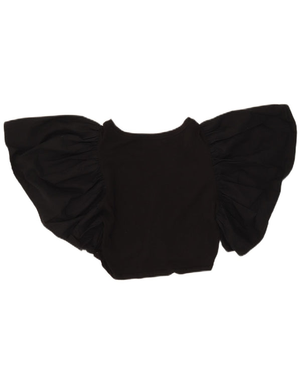 Bluză Zara pentru femei Crop Batwing Top UK 12 Medium Black