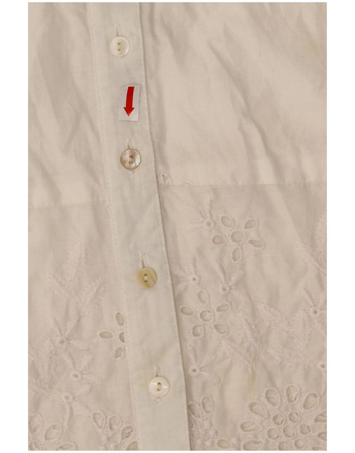 Bluză cămașă cu mânecă scurtă pentru femei WAREHOUSE UK 10 Poliester alb mic