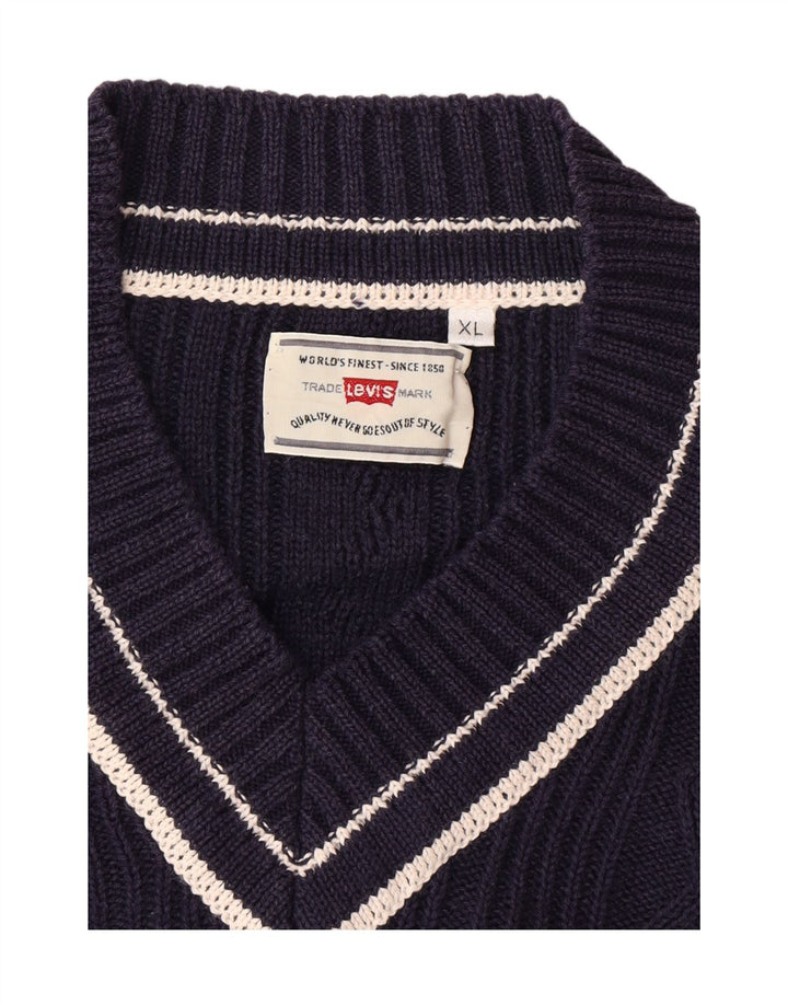 Pulover cu decolteu în V LEVI'S pentru bărbați, XL, bleumarin