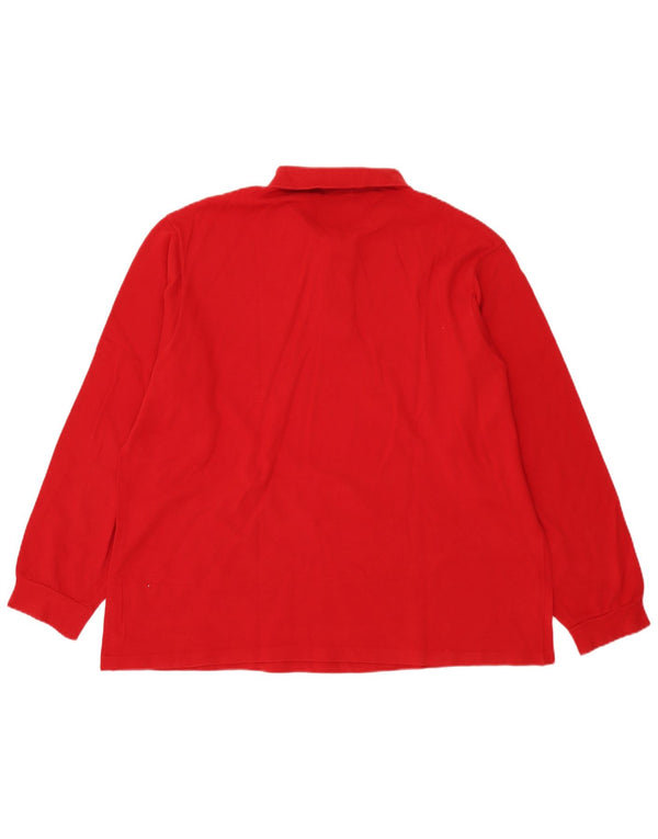 Tricou polo pentru bărbați cu mânecă lungă Lacoste Mărimea 8 3XL Bumbac roșu