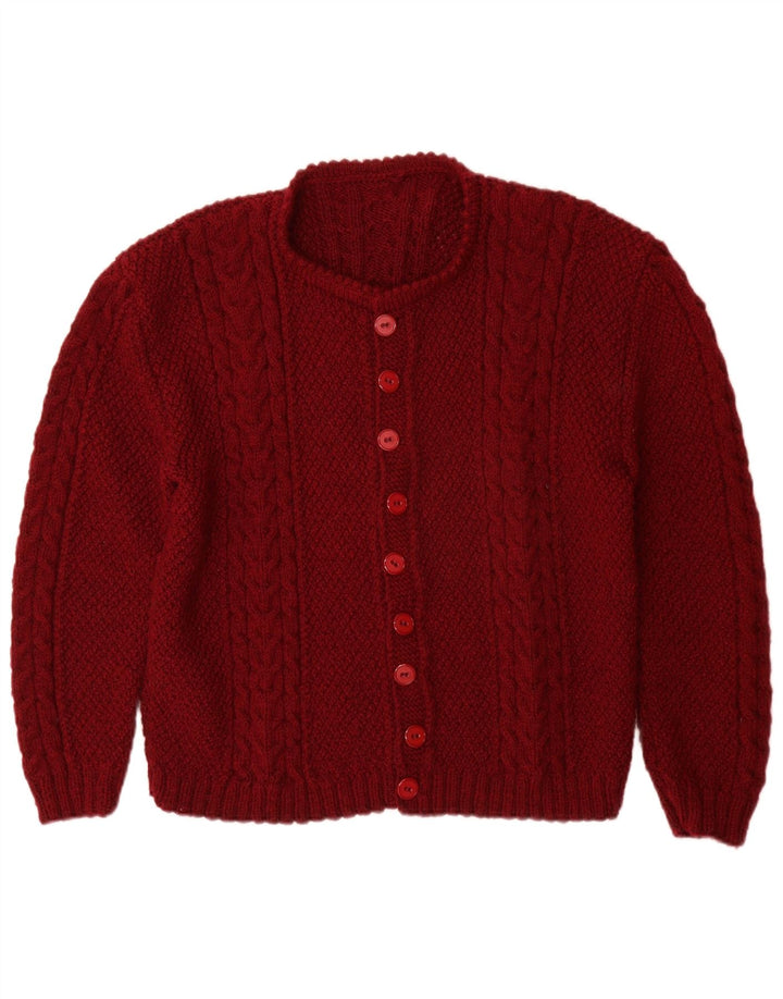 Pulover cardigan pentru femei VINTAGE UK 14 Lung Burgundy
