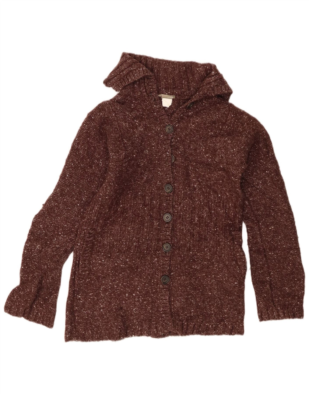 Pulover cardigan pentru femei J. CREW UK 8 mic maro cu pete