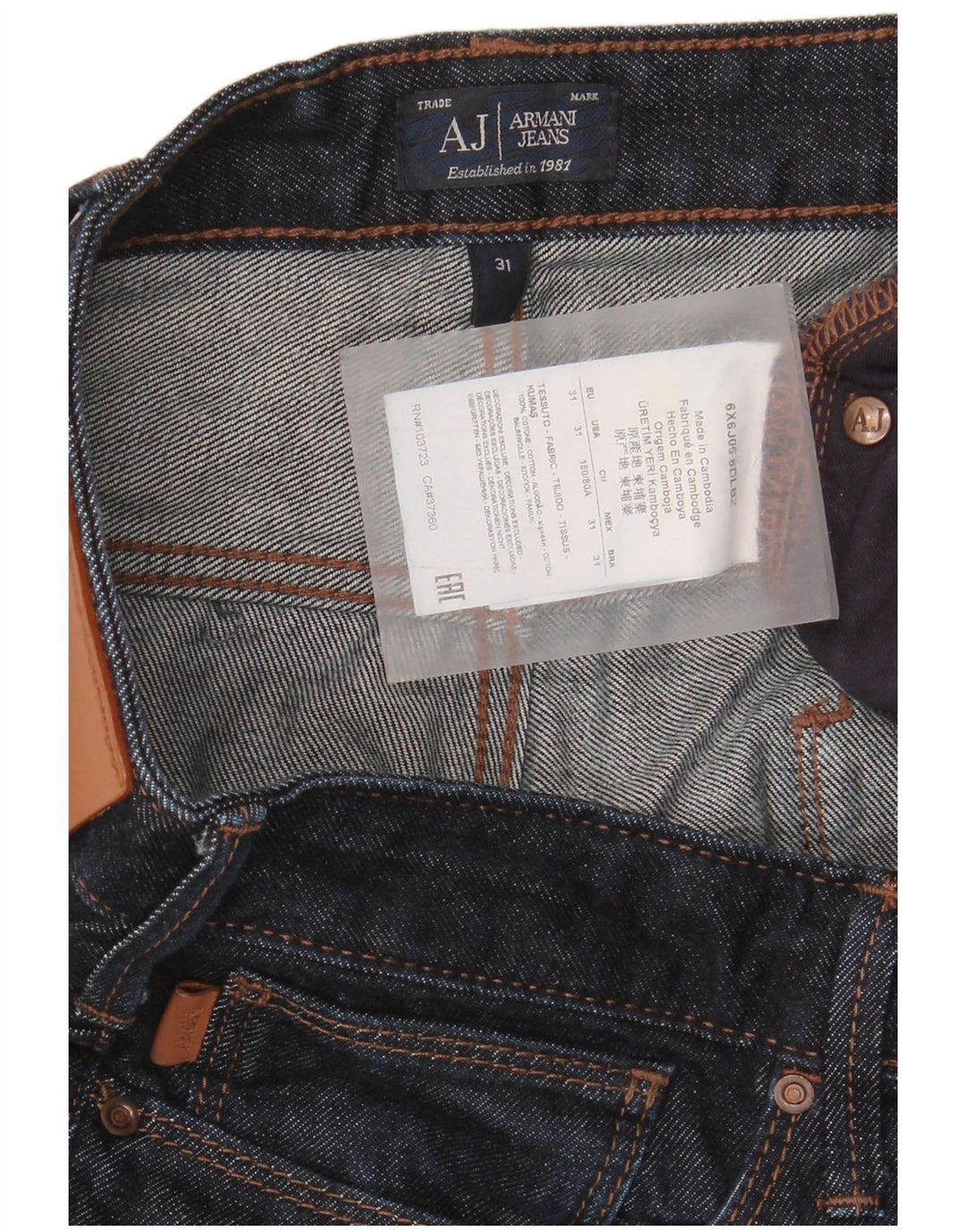 Blugi slim pentru femei Armani W31 L34 Bumbac bleumarin