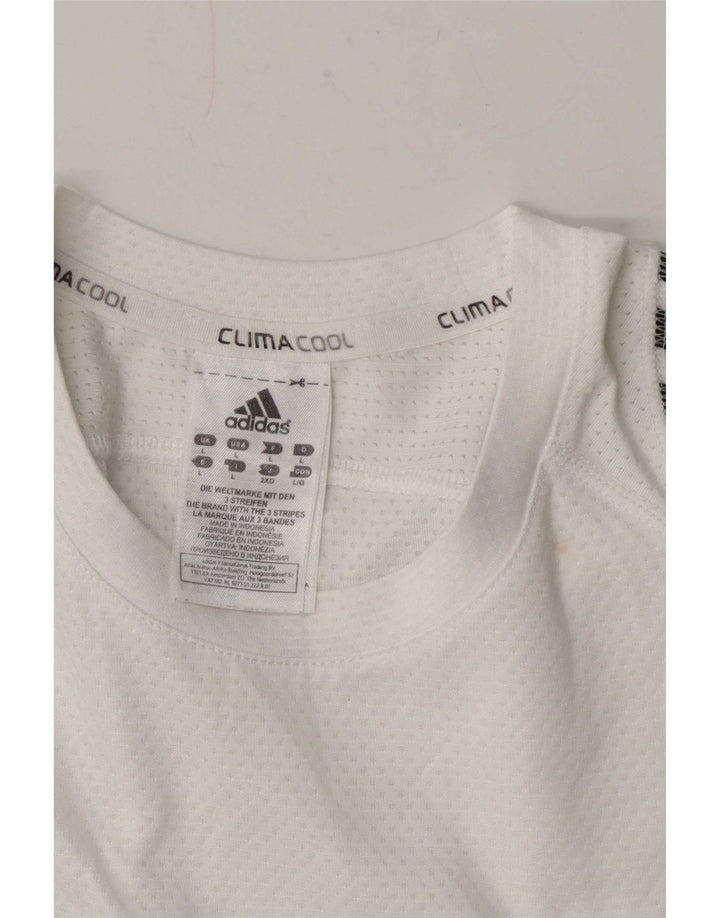 Tricou Adidas Climacool pentru bărbați Top mare din poliester alb