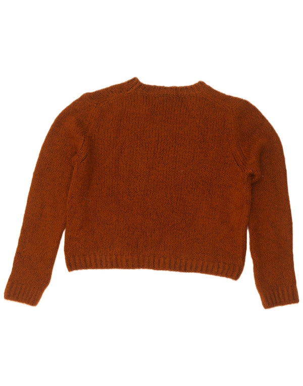 Pulover pentru femeie cu gât de barcă Zara UK 14 maro mediu acrilic