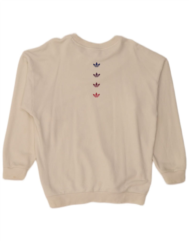 Pulover supradimensionat cu grafic pentru femei Adidas UK 10 Small Off White