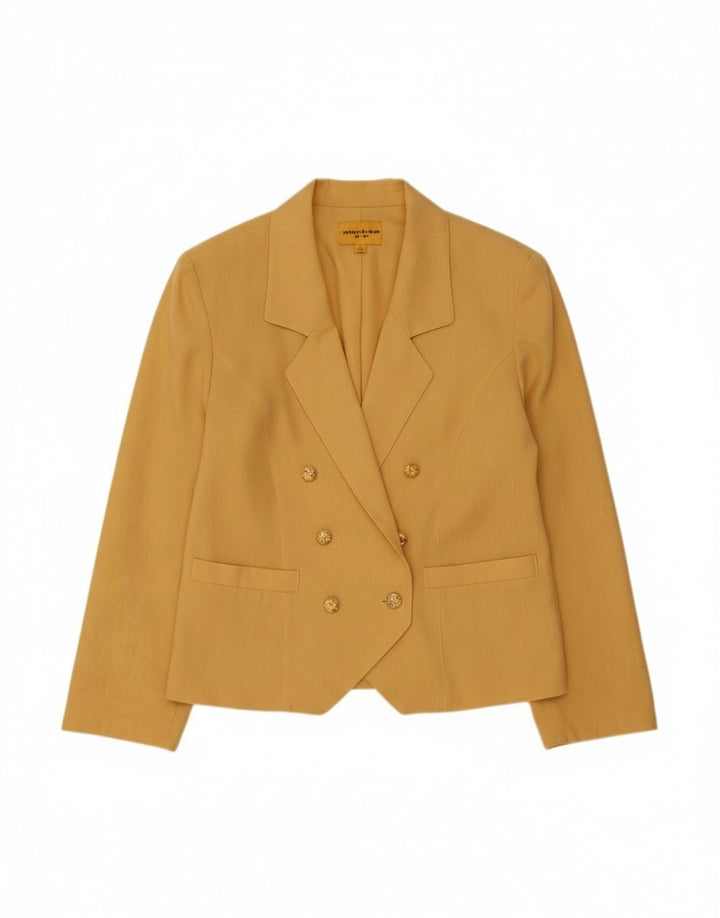 Jachetă vintage pentru femei la dublu piept IT 40 Small Yellow