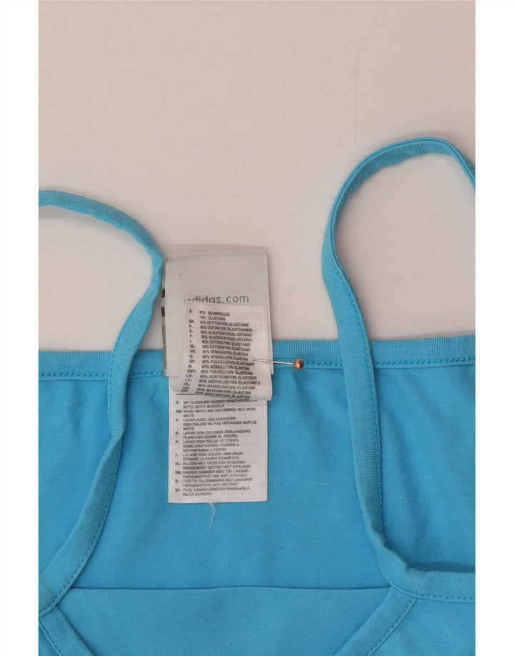 Adidas Crop Cami Top pentru femei UK 12 Medium Blue
