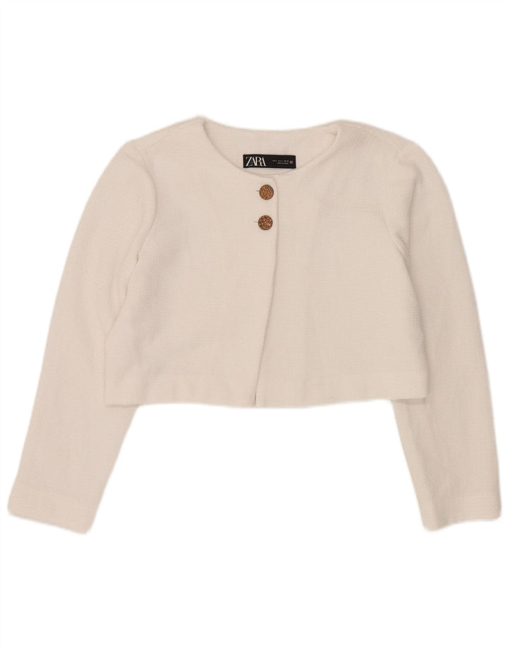 Jachetă Bolero pentru femei Zara UK 16, mare, alb, poliester