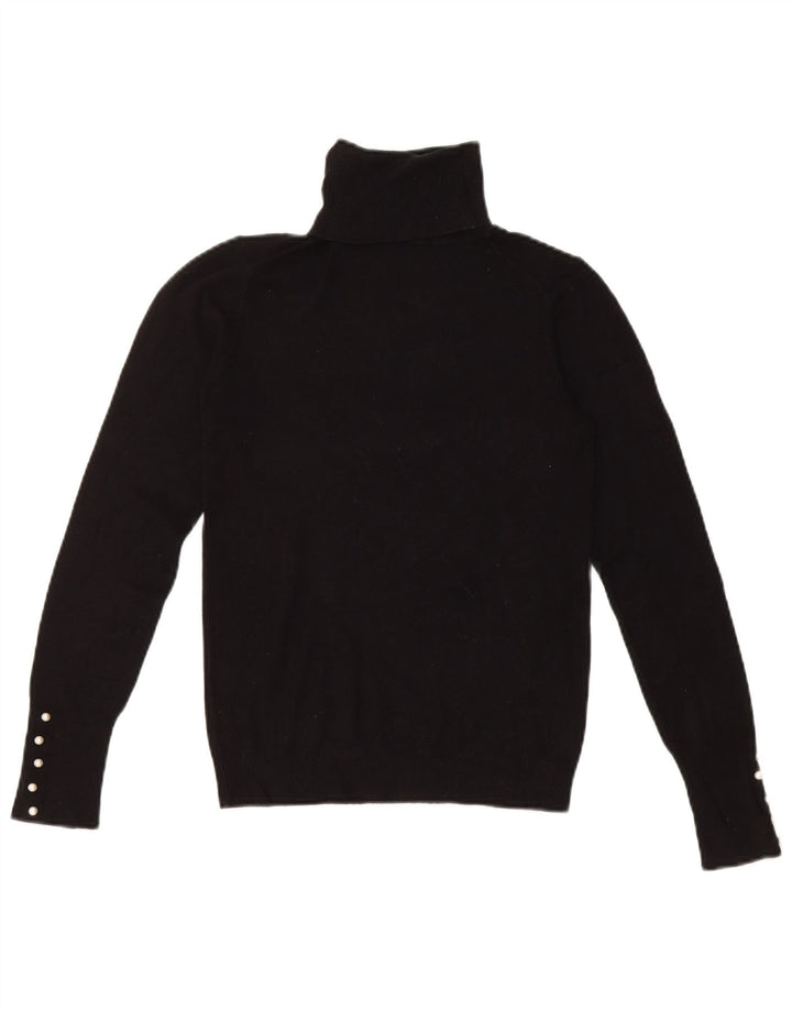 Pulover pentru femei cu gât rulat Zara UK 8 mic, negru, viscoză