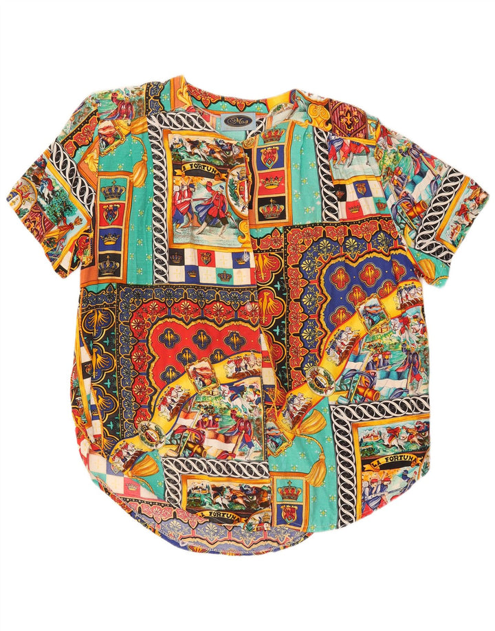 Bluză cămașă cu model abstract pentru femei Mas UK 20 2XL Multicolor