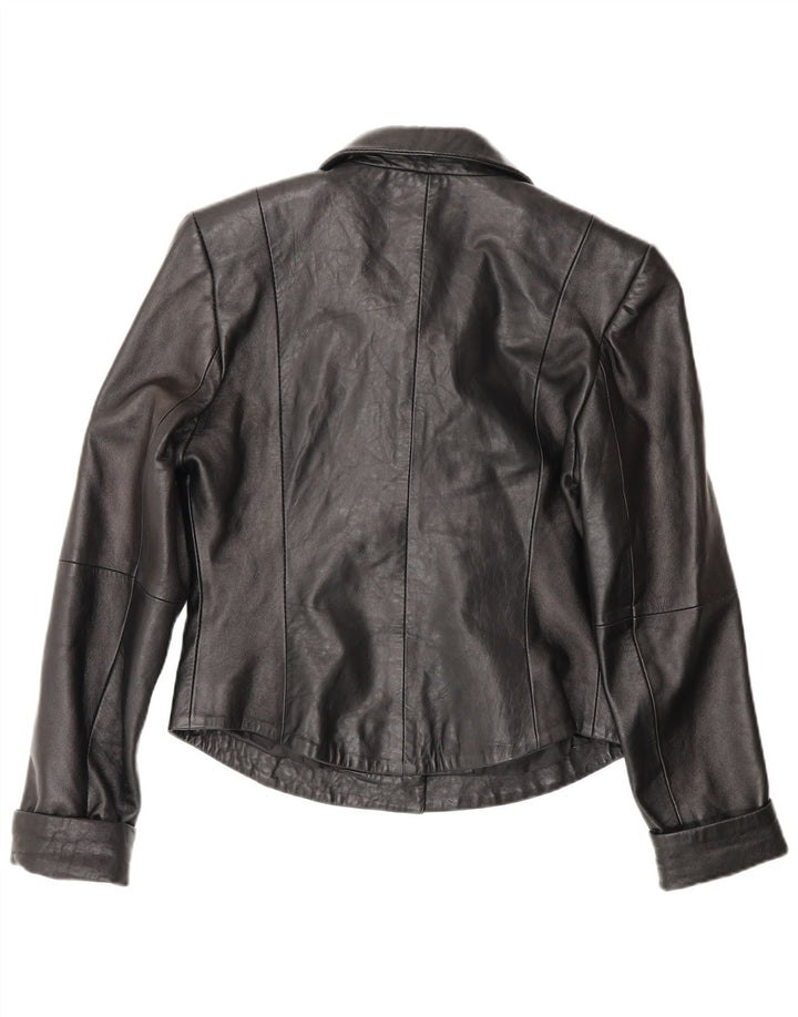 Jachetă Blazer din piele vintage pentru femei EU 40 Piele neagră medie