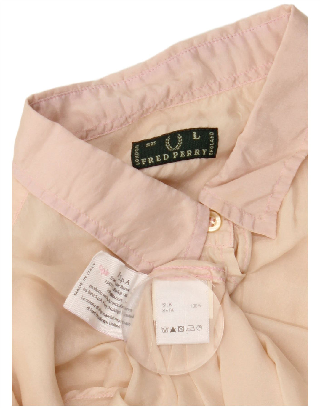 Bluză cămașă pentru femei FRED PERRY UK 14 mare, bej, mătase