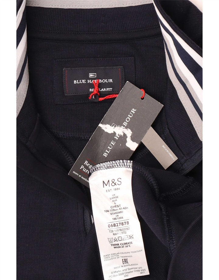 Pulover pentru bărbați Marks & Spencer, Blue Harbour, cu ajustare normală, mare bleumarin