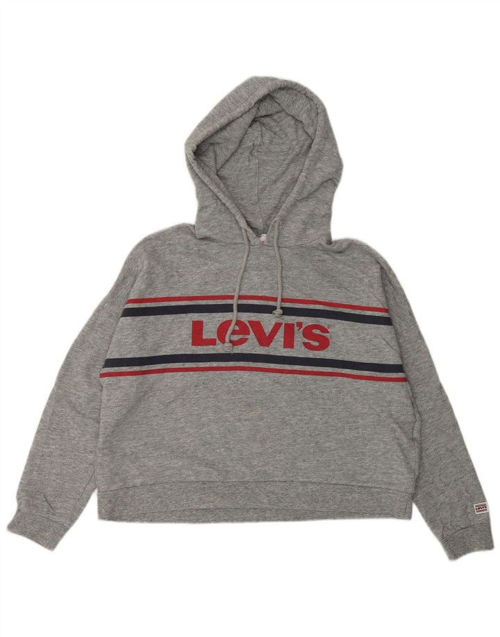 Levi'S Jumper oversized Crop Graphic pentru femei UK 10 Bumbac gri mic