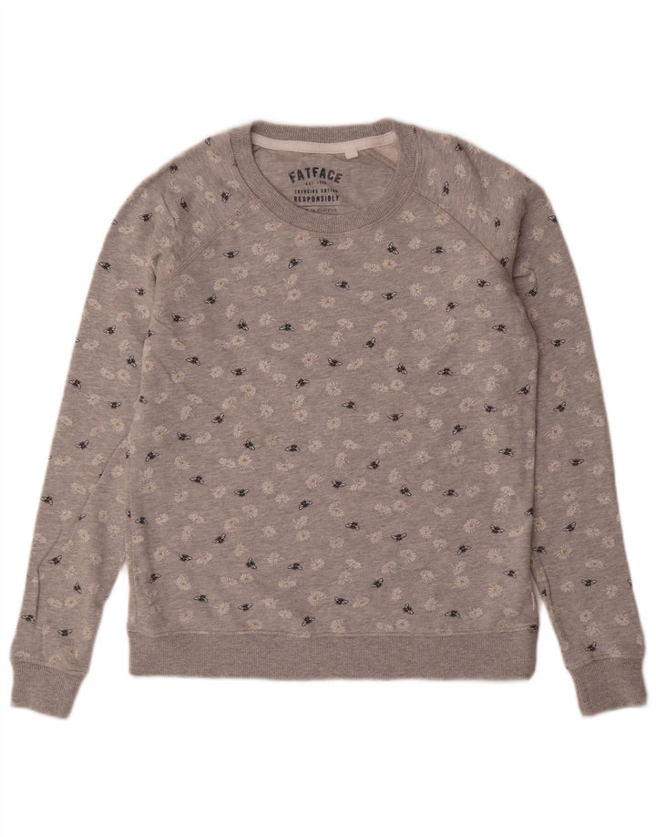FAT FACE Pulover pentru damă, UK 6 XS, bumbac floral, gri